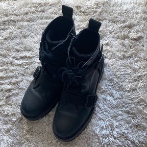 UGG black combat boots! Size US womens 9!!